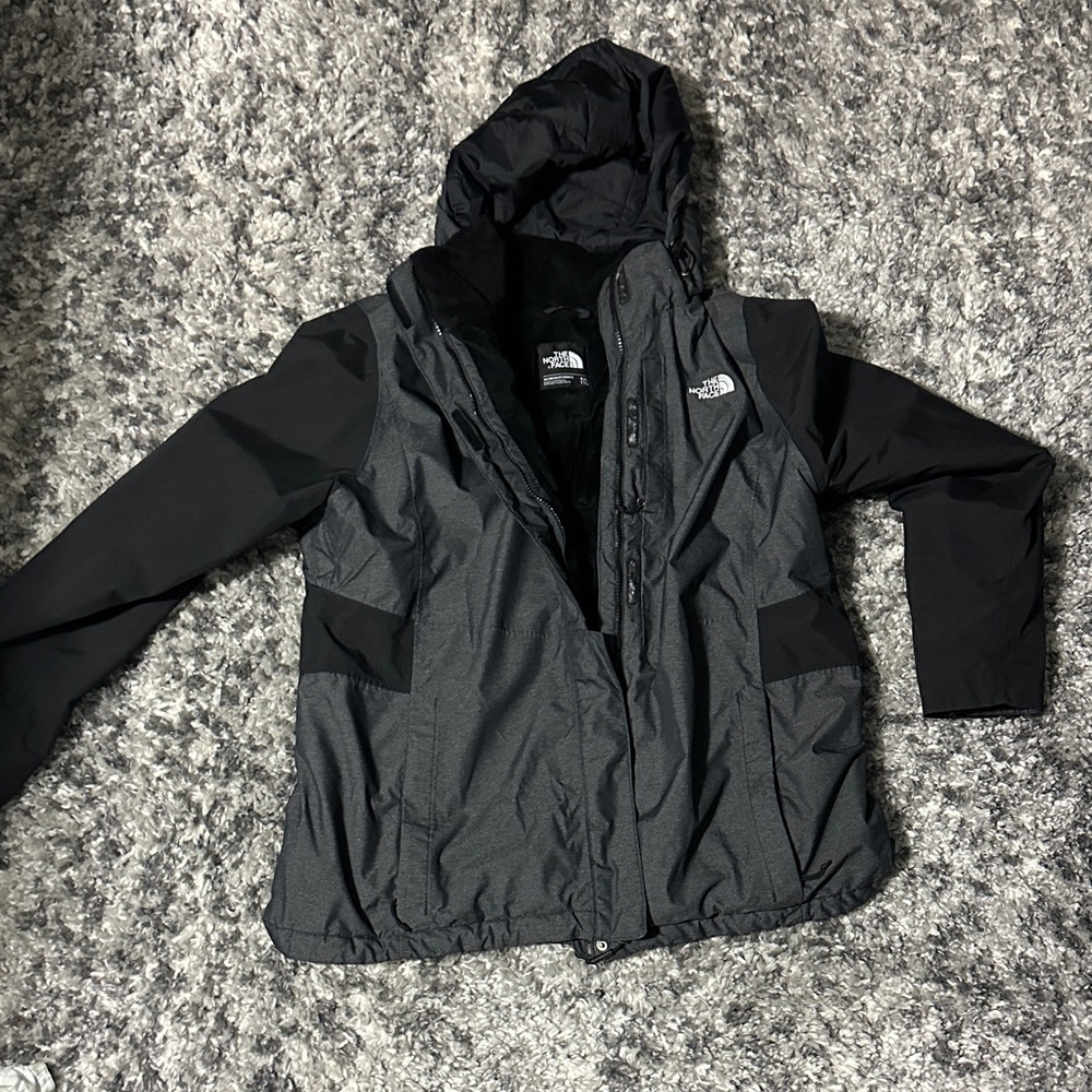 The North Face Charcoal and Black Hooded Jacket